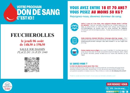 Don du sang jeudi 06 août