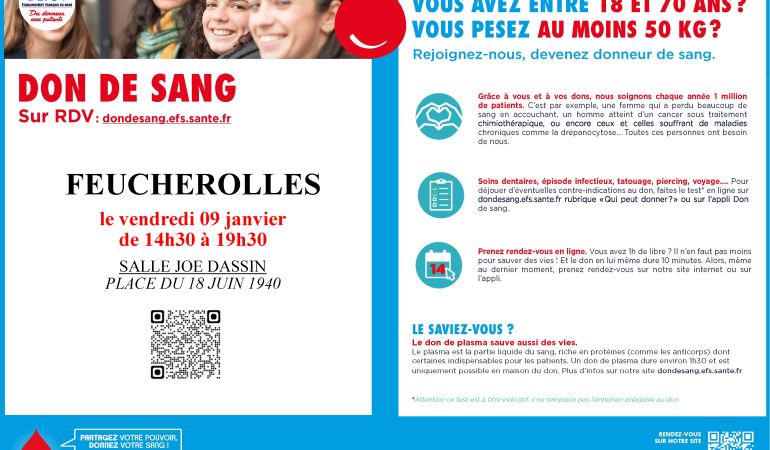 Don du sang 09 janvier