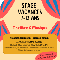 Flyer stage théâtre musique avril 2026