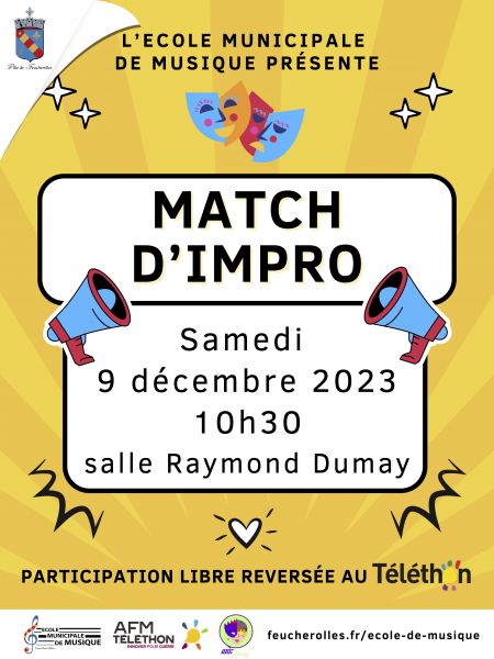 EMM - Affiche match impro téléthon 2023