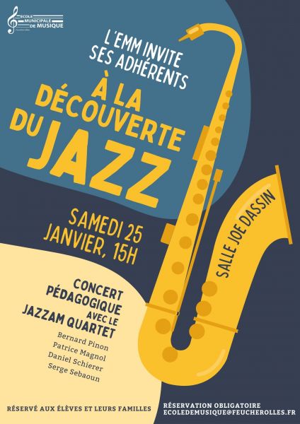 EMM - affiche concert pédagogique Jazzam Quartet