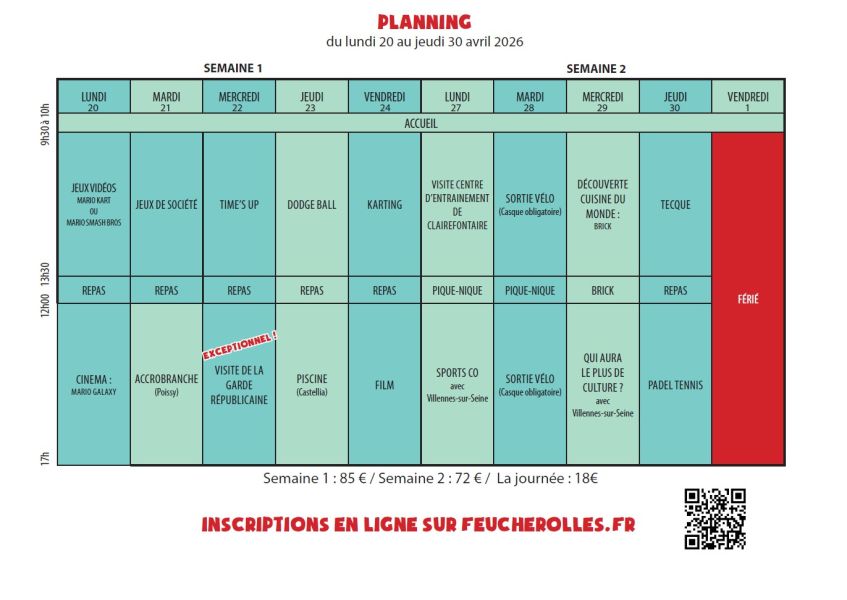 Programme avril 2026